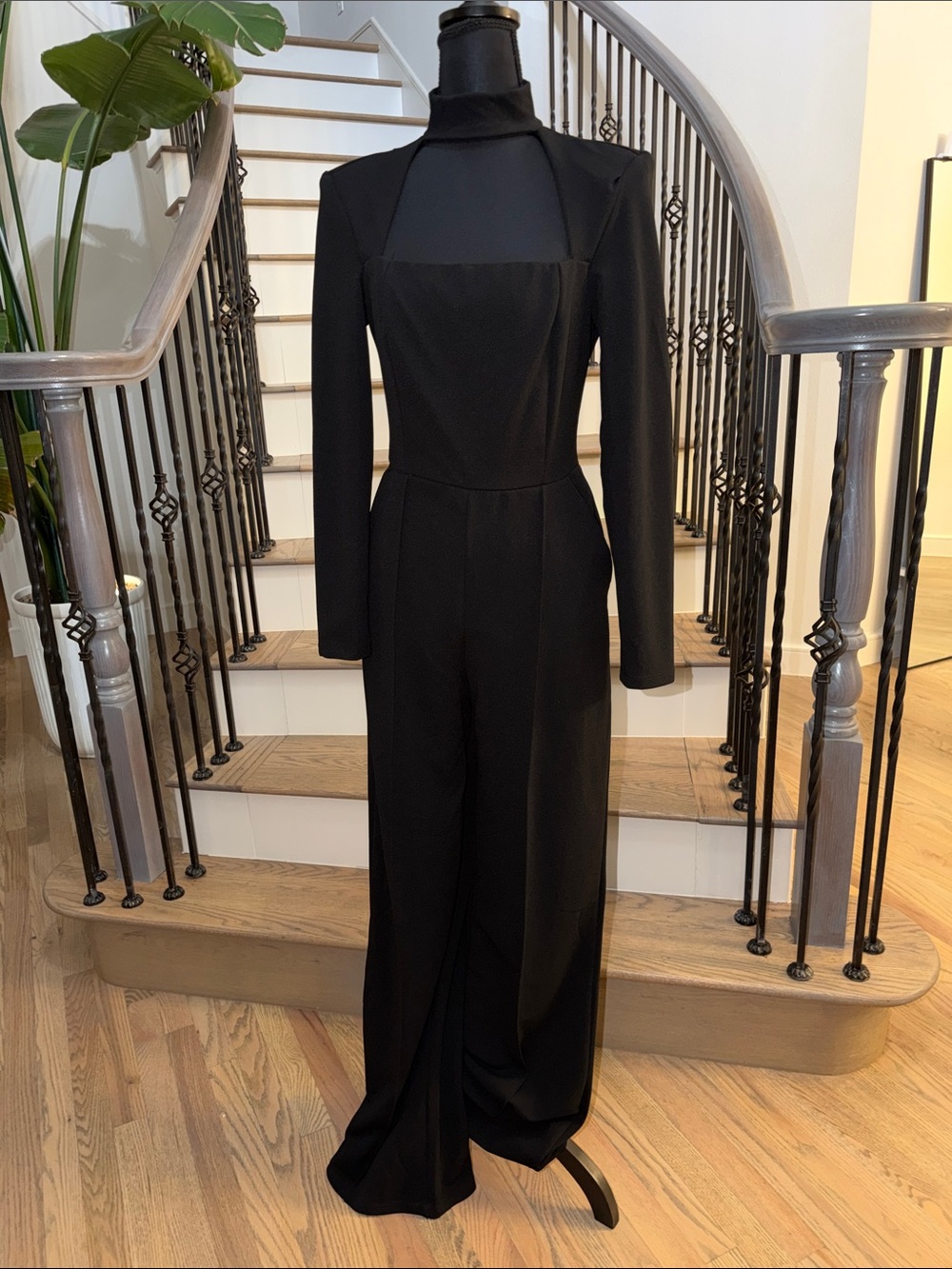 Fashion Nova Black Long Sleeve Jumpsuit (Small)
